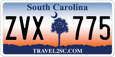 SC license plate ZVX775