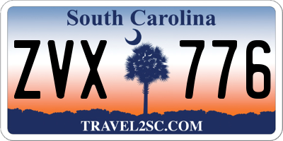 SC license plate ZVX776