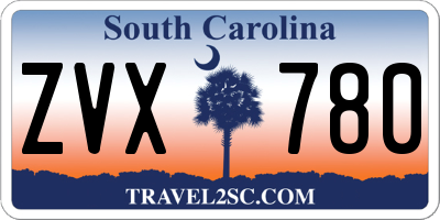 SC license plate ZVX780