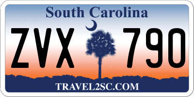 SC license plate ZVX790