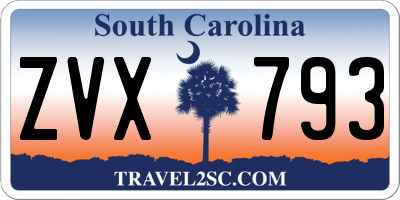 SC license plate ZVX793
