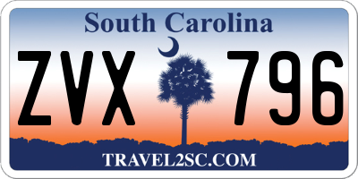 SC license plate ZVX796