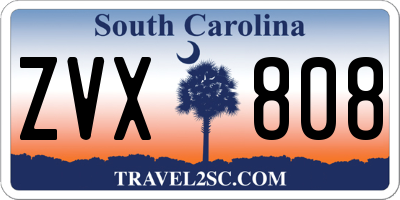 SC license plate ZVX808