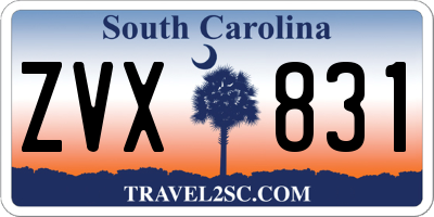 SC license plate ZVX831