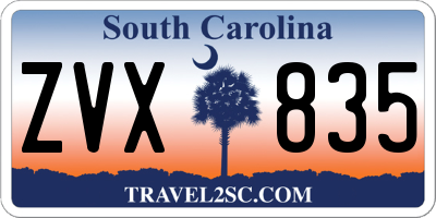 SC license plate ZVX835