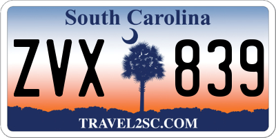 SC license plate ZVX839