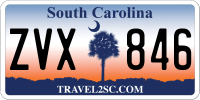SC license plate ZVX846