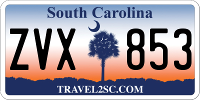 SC license plate ZVX853
