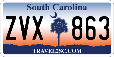SC license plate ZVX863