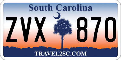 SC license plate ZVX870