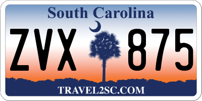 SC license plate ZVX875