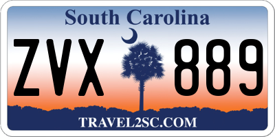 SC license plate ZVX889