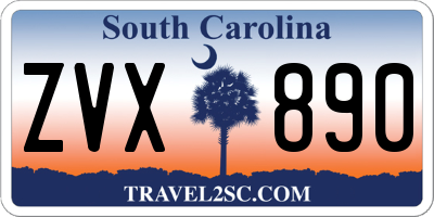 SC license plate ZVX890