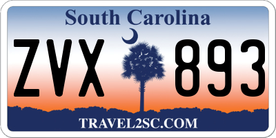 SC license plate ZVX893