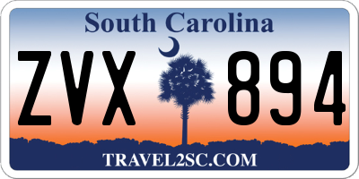 SC license plate ZVX894