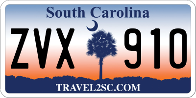 SC license plate ZVX910