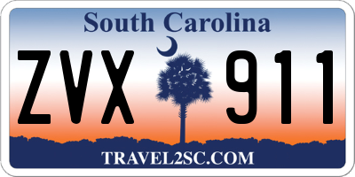 SC license plate ZVX911