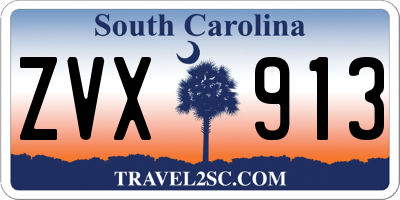 SC license plate ZVX913