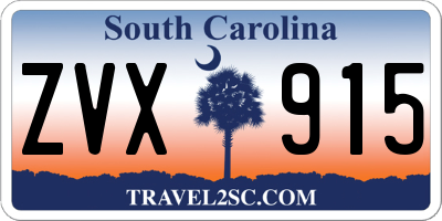 SC license plate ZVX915