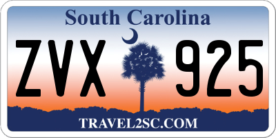 SC license plate ZVX925