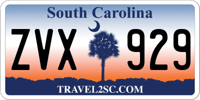 SC license plate ZVX929