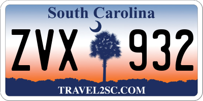 SC license plate ZVX932