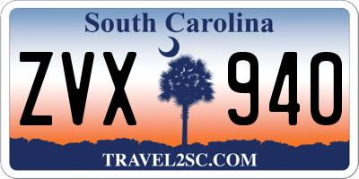 SC license plate ZVX940