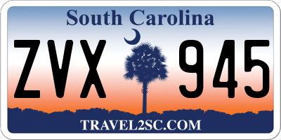 SC license plate ZVX945