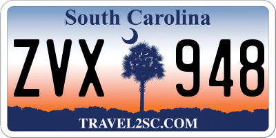 SC license plate ZVX948