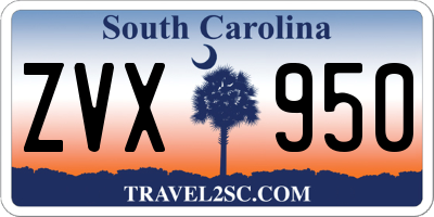SC license plate ZVX950