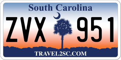 SC license plate ZVX951