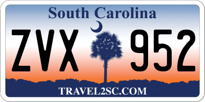 SC license plate ZVX952