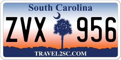 SC license plate ZVX956