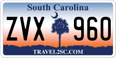 SC license plate ZVX960