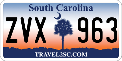 SC license plate ZVX963