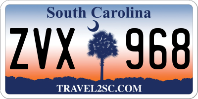 SC license plate ZVX968
