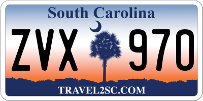 SC license plate ZVX970