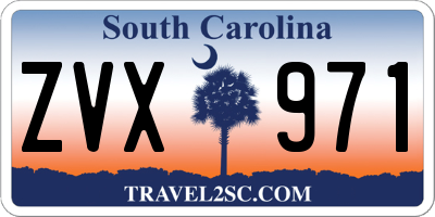 SC license plate ZVX971