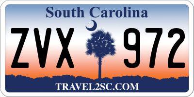 SC license plate ZVX972