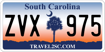SC license plate ZVX975