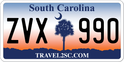SC license plate ZVX990
