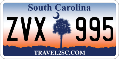 SC license plate ZVX995