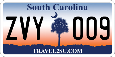 SC license plate ZVY009