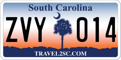 SC license plate ZVY014