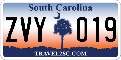 SC license plate ZVY019