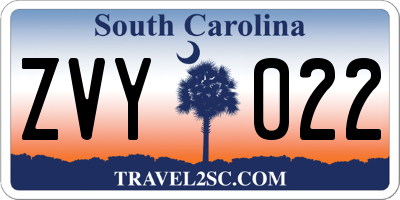SC license plate ZVY022