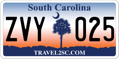 SC license plate ZVY025