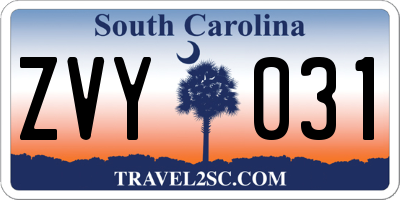 SC license plate ZVY031