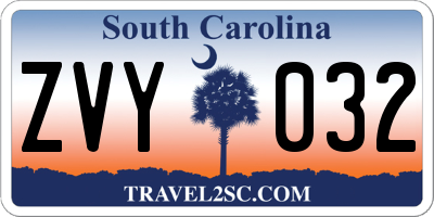 SC license plate ZVY032