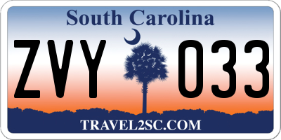 SC license plate ZVY033